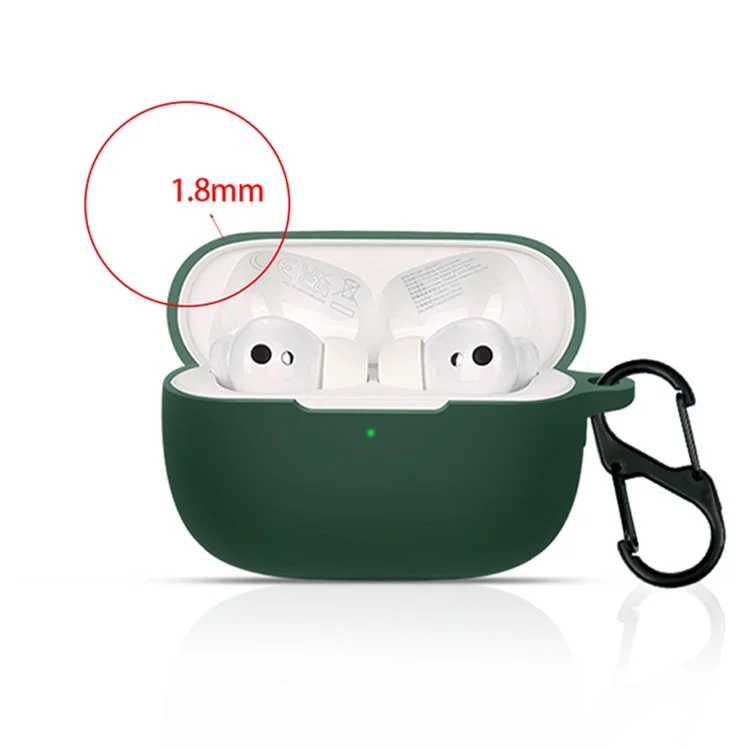 For Honor Earbuds 3 Pro Wireless Earphone Silicone Protective Case Cover with Anti-lost Buckle - Blackish Green For Honor Earbuds 3 Pro Wireless Earphone Silicone Protective Case Cover with Anti-lost Buckle - Blackish Green