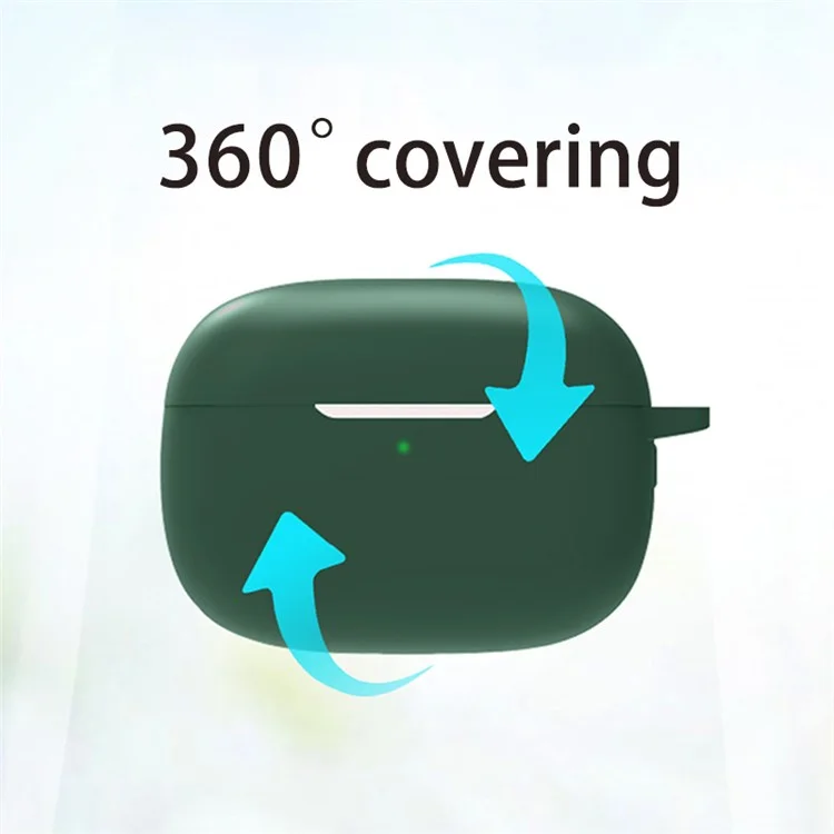 For Honor Earbuds 3 Pro Wireless Earphone Silicone Protective Case Cover with Anti-lost Buckle - Blackish Green For Honor Earbuds 3 Pro Wireless Earphone Silicone Protective Case Cover with Anti-lost Buckle - Blackish Green