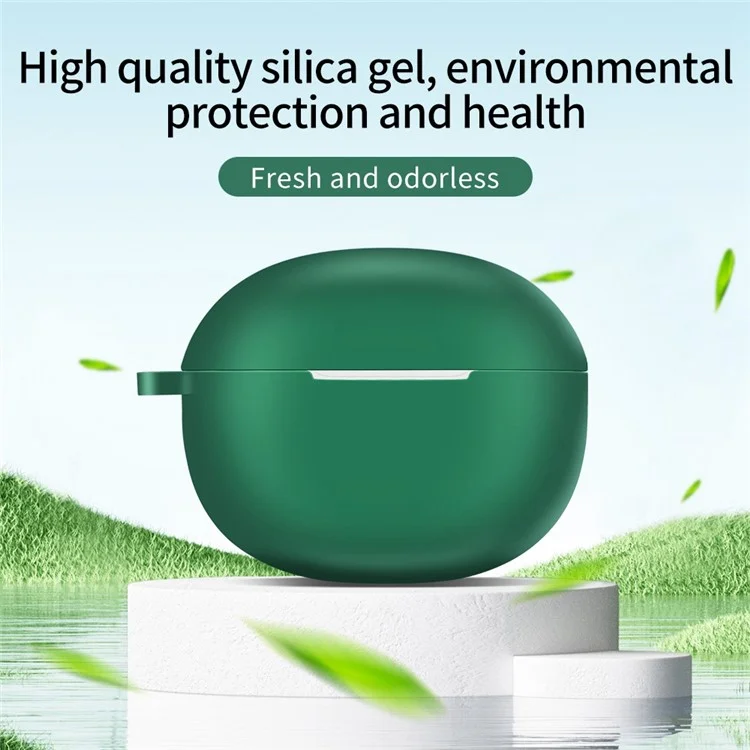 For Realme Buds T100 Silicone Protective Sleeve Bluetooth Earphone Shockproof Cover with Hanging Buckle - Blue