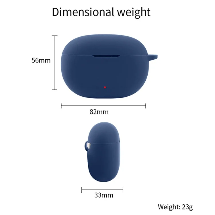 Silicone Case for Beats Studio Buds+ Bluetooth Earphone, Anti-drop Earbud Cover with Hanging Buckle - Dark Blue