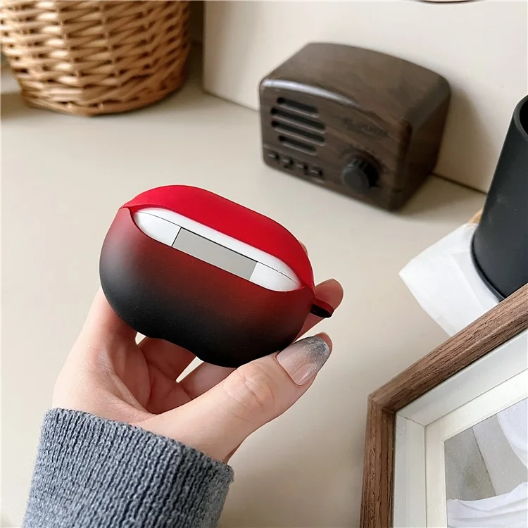 For Huawei FreeBuds Pro 3 Earphone Case Gradient Matte Hard PC Earbud Cover - Red+Black