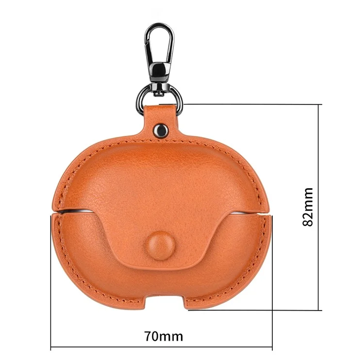 For Huawei FreeClip Earphone Case PU Leather Bluetooth Headset Charging Bin Sleeve - Dark Brown