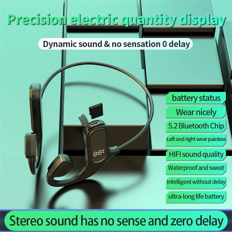 VG09 Bone Conduction Open Ear Headphones Wireless Bluetooth Sports Earphones Support TF Card VG09 Bone Conduction Open Ear Headphones Wireless Bluetooth Sports Earphones Support TF Card